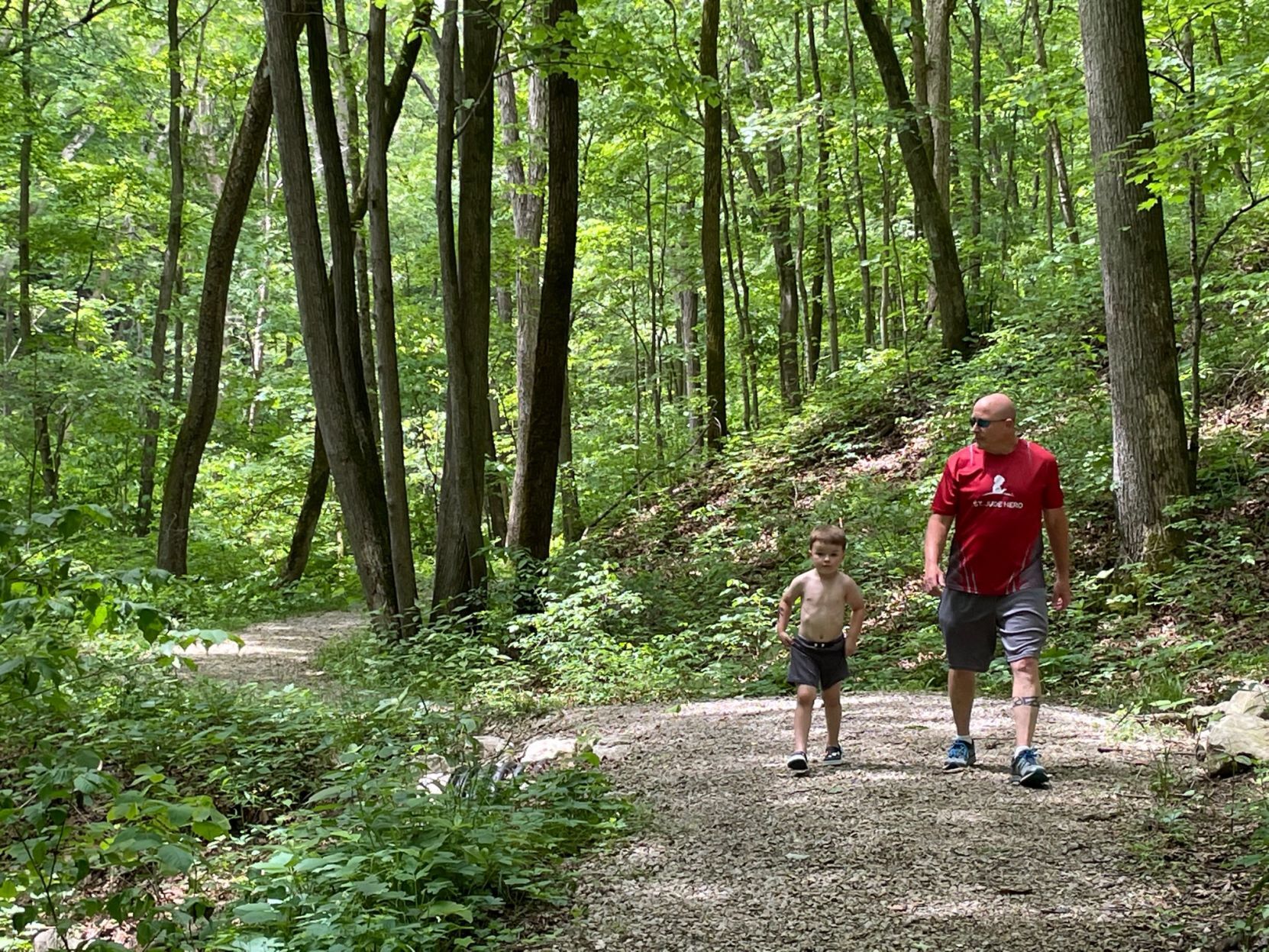 Walking through Fox Ridge State park